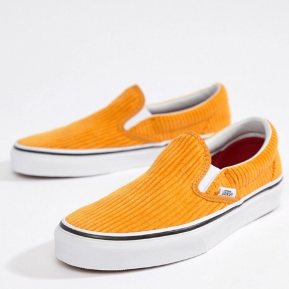 Yellow Corduroy Vans! Worn once!